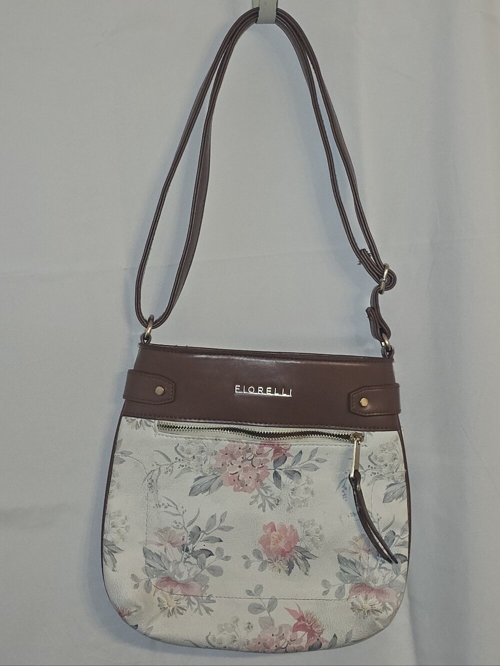 Fiorelli Brown and Cream Floral Shoulder Bag